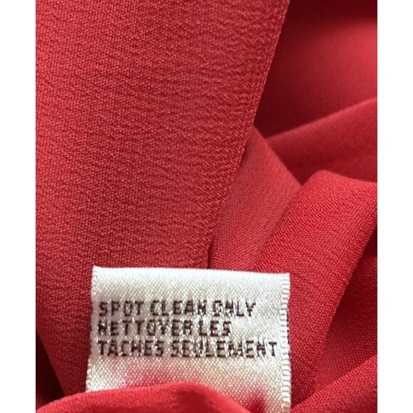 NEW Badgley Mischka Sleeveless Gown Womens 4 Red Jewel Floral Accent Ruffle Slit - Picture 12 of 12